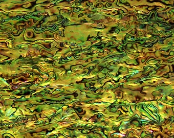 Peridot Green Abalone Shell Veneer 5.5" x 9.5" for Inlay, laser, crafts,  Includes 3M Adhesive Sheet for Application