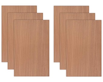 Sapele Wood, Glowforge Ready, 6 Pack, 1/8th inch, 12”x19” Premium Grade A1, Two Sided, MDF Core, unfinished