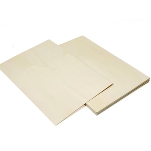Basswood Plywood 12x18 - 10 Sheets | Glowforge Ready, 1/16 Inch, 1/8 Inch, or 1/4 Inch | Unfinished or Finished