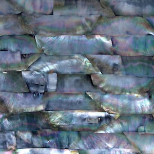 Black Mother of Pearl Shell Veneer: 5.5" x 9.5" Inlay with 3M Adhesive