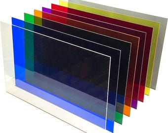 Transparent Cast Acrylic Sheet Variety Pack (1/8th Inch)