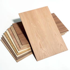 9 Pk Sample, Glowforge Ready, 1/4", 12”x19”, 2-Side, Walnut, Cherry, Maple, Red & White Oak, Knotty Pine, Sapele, Mahogany, Bamboo, Unfinish