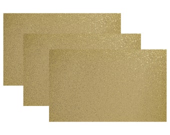 Sequin Gold Glitter Cast Acrylic, CO2 Laser Glowforge Ready, 3-Pack, 1/8th", 12"x19",  Craft Closet Brand