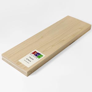 May include: A pack of 8 maple wood craft closet shelves. The shelves are 1/8 inch thick and are made of natural maple wood.