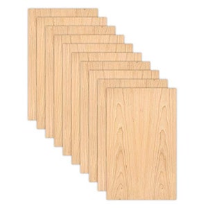 Cherry Wood, Glowforge Ready, 10 pack, 1/4th inch, 12”x19” Premium Grade A1, Single Sided, MDF Core, unfinished