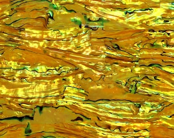 Imperial Yellow Abalone Shell Veneer 5.5&quot; x 9.5&quot; for Inlay, laser, crafts,  Includes 3M Adhesive Sheet for Application