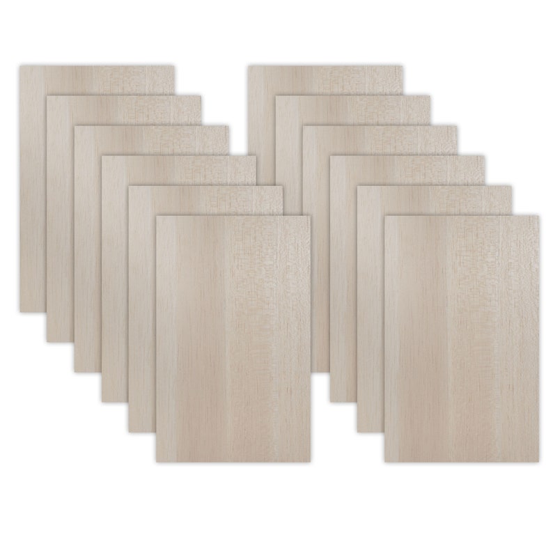 Balsa wood, Glowforge Ready, 12 pack , 1/16 inch 1.5mm, 12x19, unfinished image 1