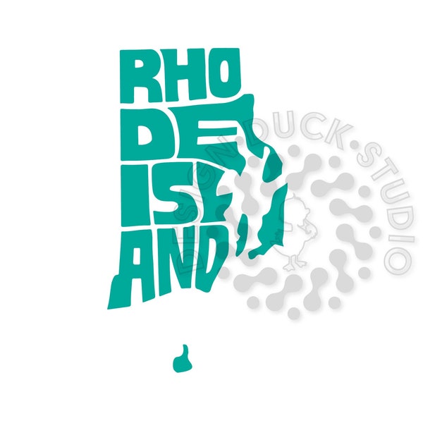 Rhode Island State Typography, Rhode Island State Map, Rhode Island Wordart, Rhode Island