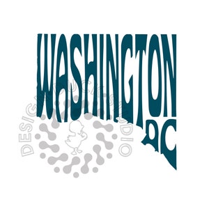 De Typografie van de Staat van Washington DC, De Kaart van de Staat van Washington DC, Washington GELIJKSTROOM Wordart, Washington