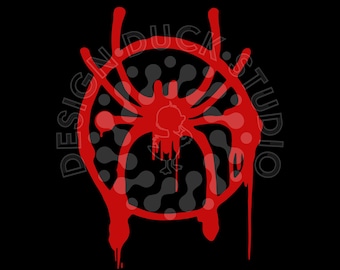 Spider-man Miles Morales Spider Spray Paint, logotipo de Miles Morales, archivo de corte de Miles Morales, Spider-man SVG, Into spider-verse SVG