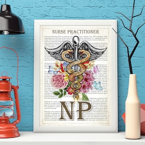 Digital NP Graduation Gift, Nurse Print, Nurse Decor ,NP with Flowers Print, Nurse Practitioner, Registered Nurse, Nurse Appreciation Gift