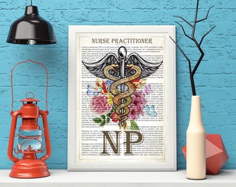 Digital NP Graduation Gift, Nurse Print, Nurse Decor ,NP with Flowers Print, Nurse Practitioner, Registered Nurse, Nurse Appreciation Gift
