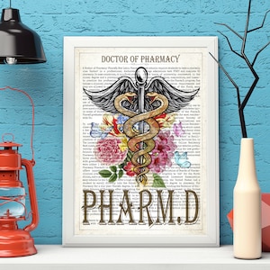 Digitale Apotheke Kunst, Büro Dekor, Gleichzeitig mit Blumen Druck. Doktor der Apotheke Geschenk, Doktor der Apotheke Geschenkidee, Apotheker