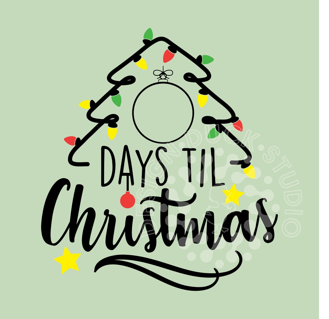 Christmas Countdown Svg, Days Til Christmas SVG, Tree With Ornament