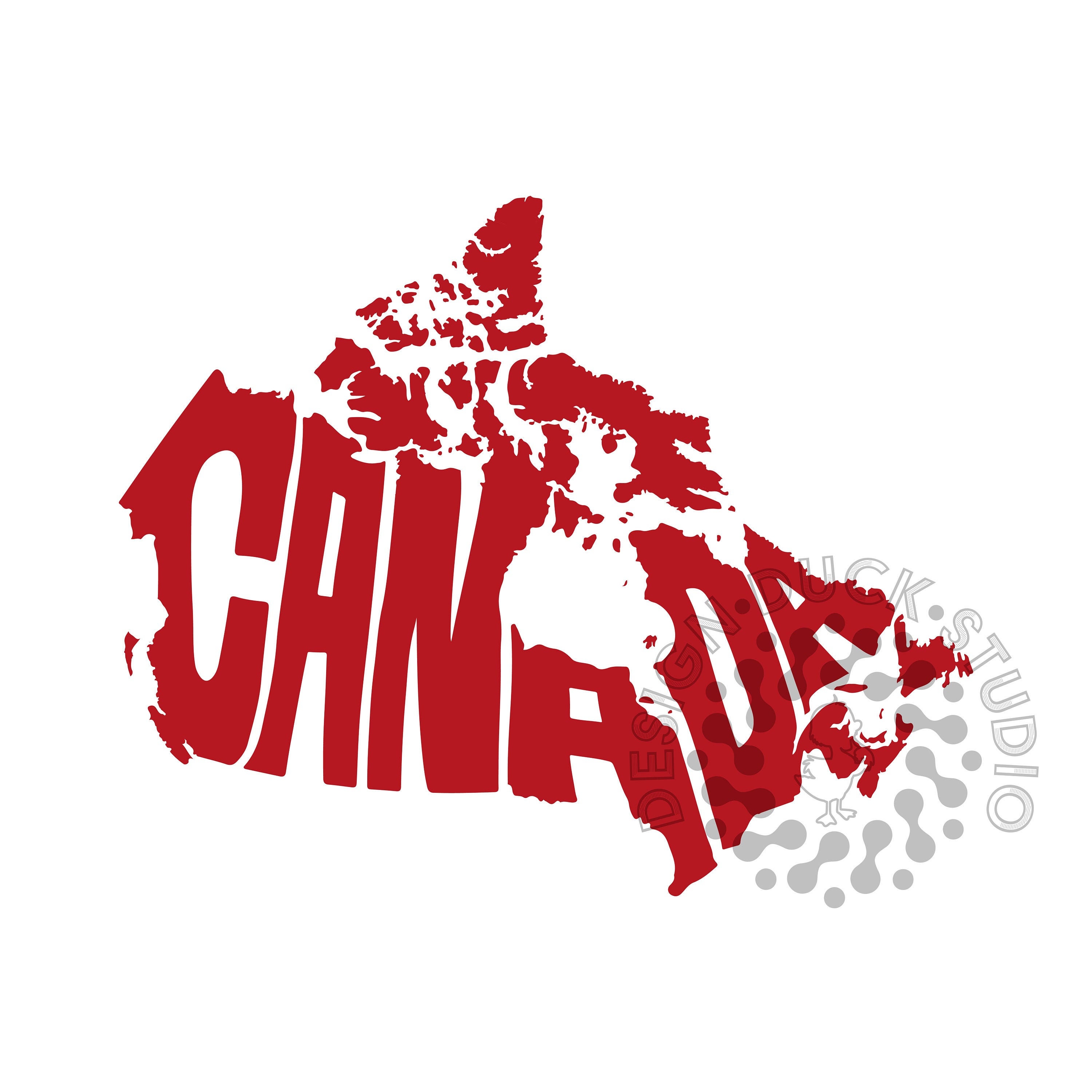 Canada Typography, Canada Map, Canada Word Art, Country Name Inside