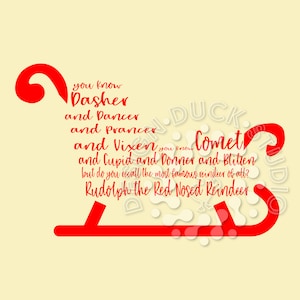 Reindeer Name Svg, Christmas SVG, Santa Claus SVG, Reindeer Clipart, Holiday Svg, Cricut, Silhouette, Png, Cut Files, Rudolph, Dasher, Svg