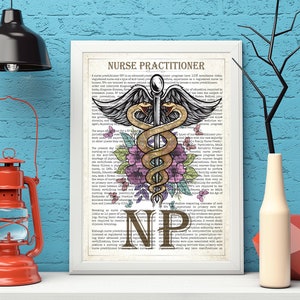 Digital NP Graduation Gift, Nurse Print, Nurse Decor ,NP with Flowers Print, Nurse Practitioner, Registered Nurse, Nurse Appreciation Gift
