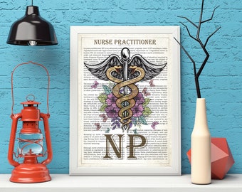 Digital NP Graduation Gift, Nurse Print, Nurse Decor ,NP with Flowers Print, Nurse Practitioner, Registered Nurse, Nurse Appreciation Gift