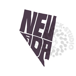 Tipografia dello Stato del Nevada, Nevada State Map, Nevada Word art, Nevada