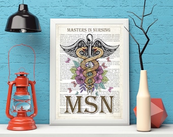 Digital MSN Graduation Gift Nurse Graduate Gift Idea MSN with Flowers Print Masters in Nursing Gift Masters of Science in Nursing Graduation