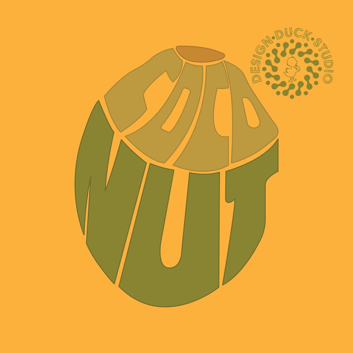 Coconut Typography Word Art SVG Coconut Shape Design Coconut Etsy