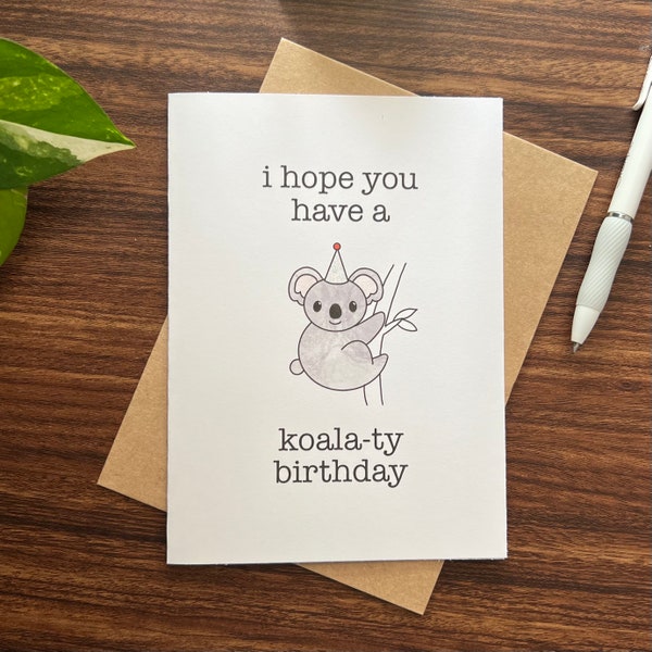 Koala Birthday Handmade Greeting Card