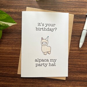 STAMPABILE - Biglietto d'auguri fatto a mano per compleanno di Alpaca