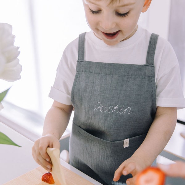 Children's apron | slate blue