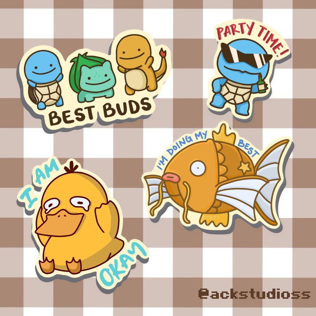 Grumpy Pokemon Sticker Pokemon Stickers Vinyl Sticker Waterproof & Durable Matte - Etsy