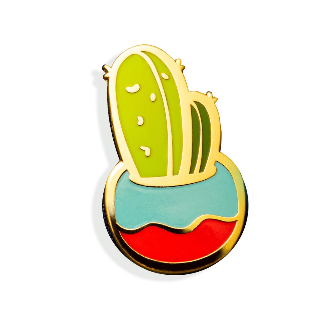 Mini Potted Cactus Enamel Pin - Etsy