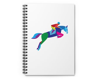 Equestrian Horse Jumping Notebook | White