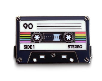 Vintage Cassette Tape Enamel Pin - A Nostalgic 80s Accessory