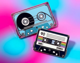 Lote de pines esmaltados de cinta de casete retro