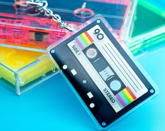 80's Inspired Cassette Tape Keychain