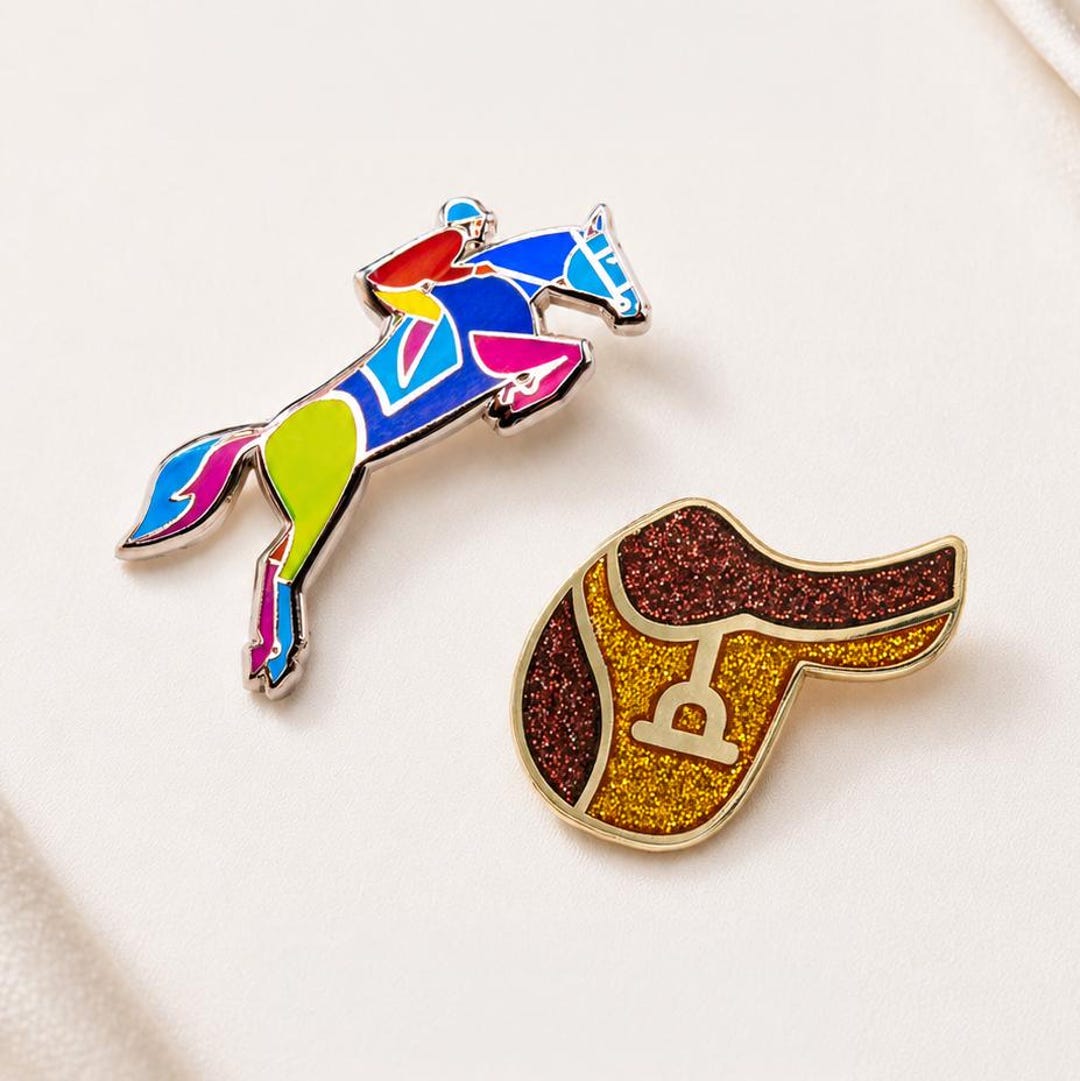 Equine Elegance Enamel Pin Bundle With Two Distinctive Pins - Etsy