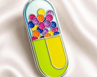 Emaille pin capsulepil: verzilverd medisch accessoire