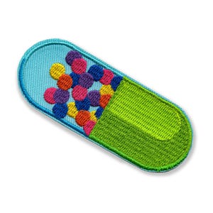Medical Capsule Pill Iron-On Patch – the ideal accessory for doctors, nurses, and healthcare professionals