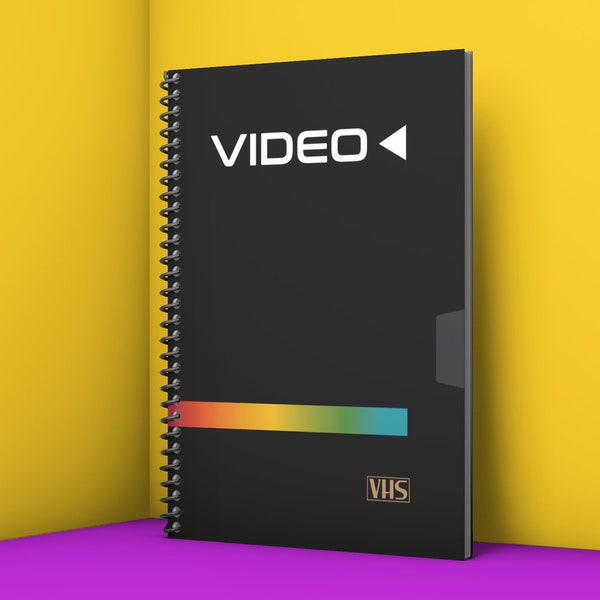 Black VHS Tape Sleeve Notebook: A Blast from the Past