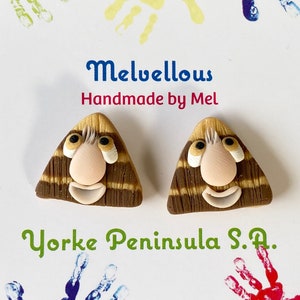 Grug studs Melvellous earrings handmade novelty