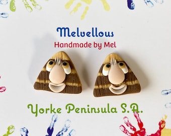 Grug studs Melvellous earrings handmade novelty