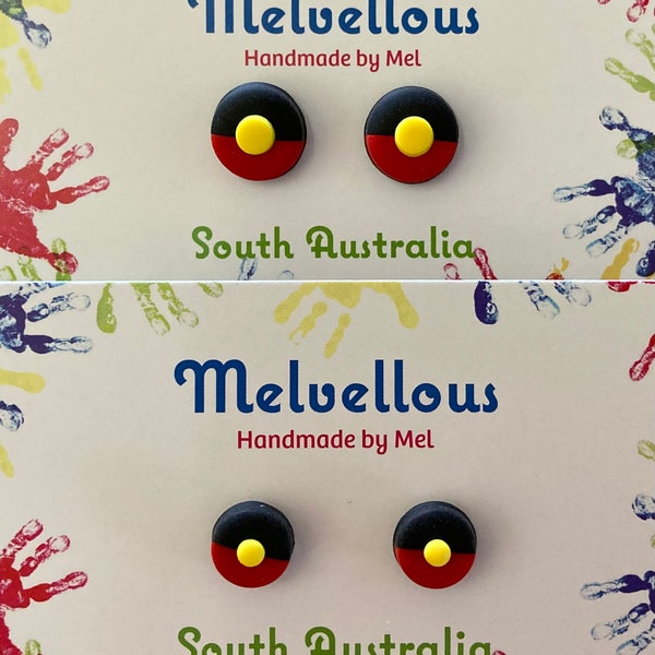 Aboriginal Flag “Auntie and Me” stud set MelvellousEarrings