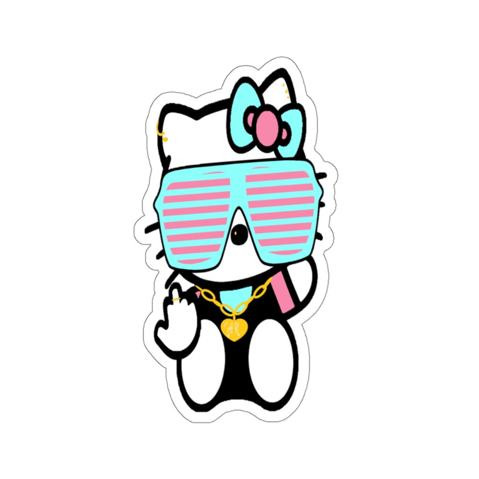 Funny Hip Hop Hello Kitty KissCut Stickers Etsy