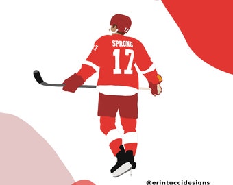 Daniel Sprong Sticker, Detroit Red Wings Sticker, Detroit Red Wings, Hockey, NHL, Waterproof, Weatherproof, Hydro Flask Sticker
