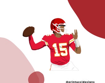 Patrick Mahomes Sticker, Kansas City Chiefs, Kansas City Chiefs stickers, Chiefs Stickers, Kansas City Stickers, NFL, KC Chiefs