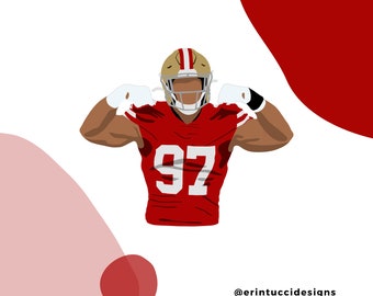 Nick Bosa Sticker, San Francisco 49ers, San Francisco 49ers stickers, 49ers Stickers, Niners Nation, San Francisco Stickers