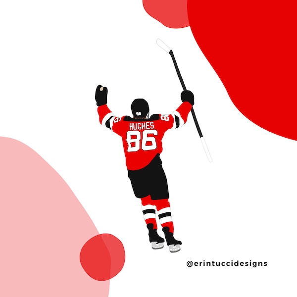 Jack Hughes Sticker, New Jersey Devils, New Jersey Devils Sticker, Devils Hockey, New Jersey, NHL, Go Devils