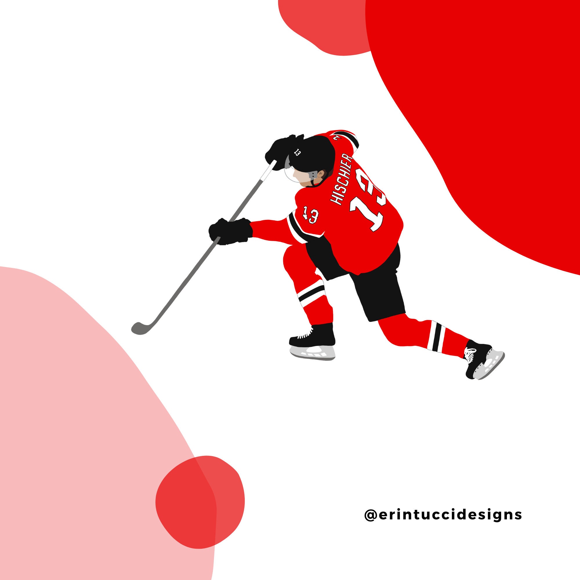 Nico Hischier Poster New Jersey Devils NHL Sports Print 