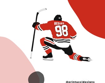 Connor Bedard Sticker, Chicago Blackhawks, Chicago Blackhawks stickers, Chicago Stickers, Blackhawks Stickers, NHL