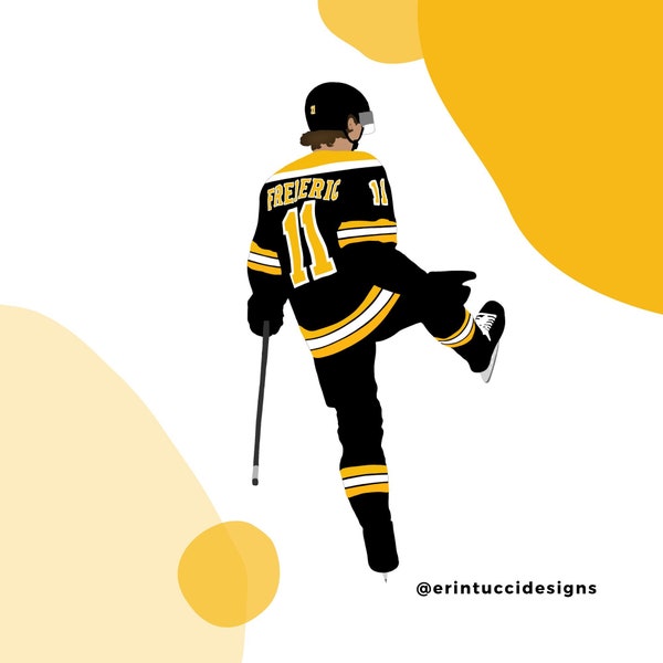 Trent Frederic Sticker, Boston Bruins, Boston Bruins Sticker, Bruins Hockey, Boston Stickers, NHL