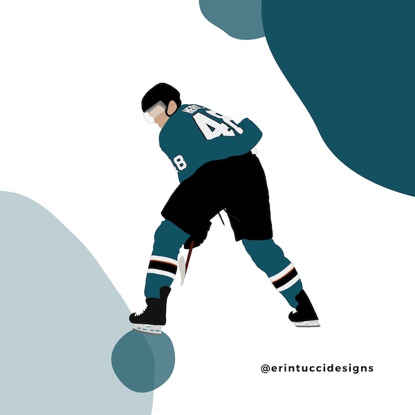 Tomas Hertl Sticker, Hertl between the legs sticker, San Jose Sharks, San Jose Sharks Sticker, Sharks Hockey, San Jose, NHL, Bleed Teal